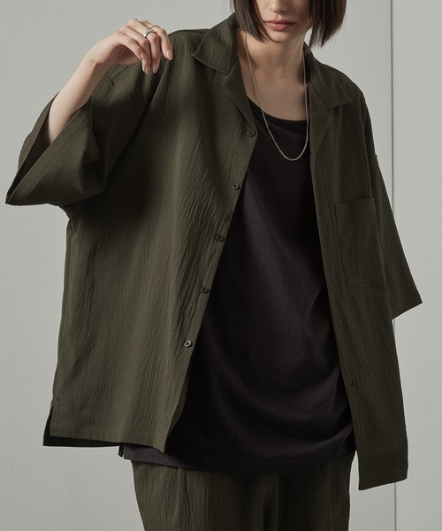 セットアップ 2点セット ビッグシルエットオープンカラー半袖