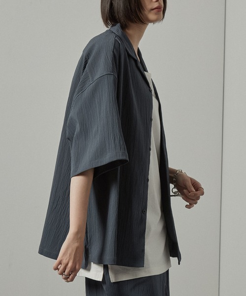 2点セット セットアップ 2点セット ビッグシルエットオープンカラー半袖