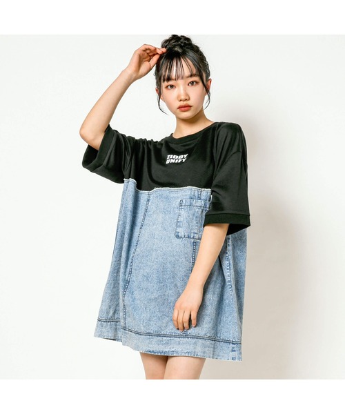 ZIDDY（ジディ）の「ZIDDY/デニムドッキングワンピース(130~160cm)（ワンピース・キッズ・グレー/ブラック・130/140/150/160）」の2枚目の写真