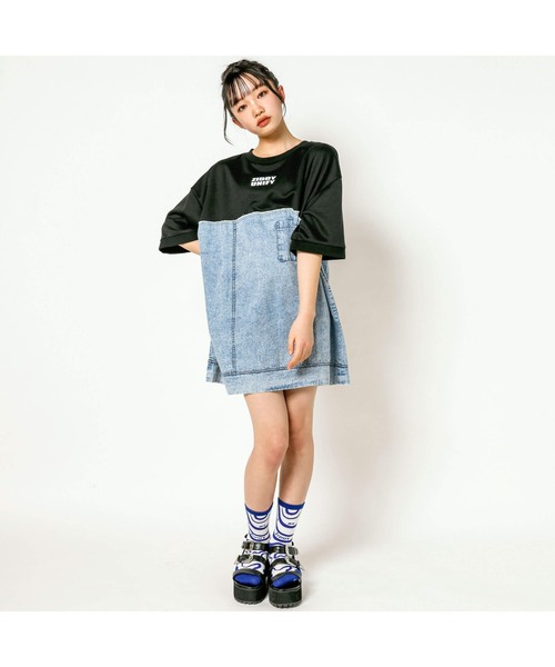 ZIDDY（ジディ）の「ZIDDY/デニムドッキングワンピース(130~160cm)（ワンピース・キッズ・グレー/ブラック・130/140/150/160）」の16枚目の写真