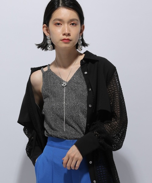 HAREシャツ　ラメタンクトップのセット HARE（ハレ）の「ラメVネックタンク(HARE)（タンクトップ）」 - WEAR