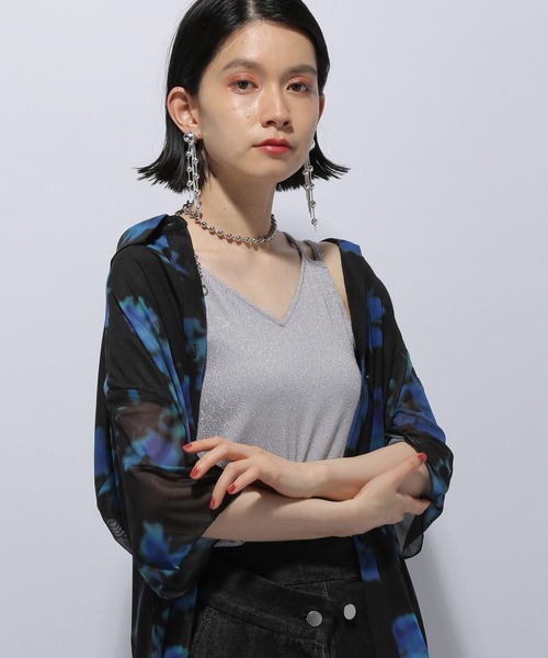 HAREシャツ　ラメタンクトップのセット HARE（ハレ）の「ラメVネックタンク(HARE)（タンクトップ）」 - WEAR