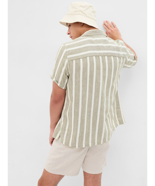 GAP（ギャップ）の「コットンリネン カバナシャツ（シャツ/ブラウス・メンズ・イエロー/カーキ・S/L/M/XL/XS）」の7枚目の写真