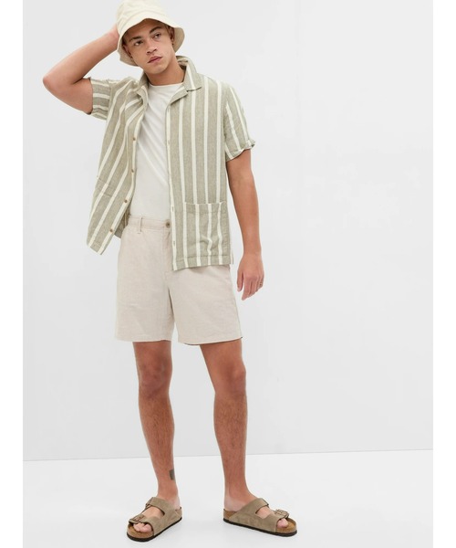 GAP（ギャップ）の「コットンリネン カバナシャツ（シャツ/ブラウス・メンズ・イエロー/カーキ・S/L/M/XL/XS）」の8枚目の写真