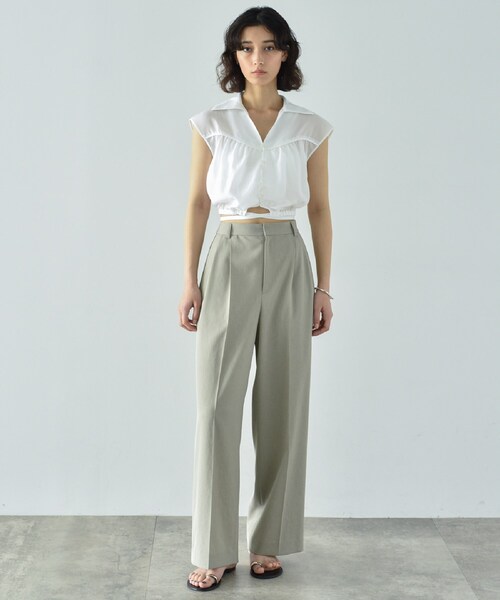 CODE A（コードエー）の「waist ribbon blouse（シャツ/ブラウス・レディース・ブラック/ホワイト・00）」の4枚目の写真