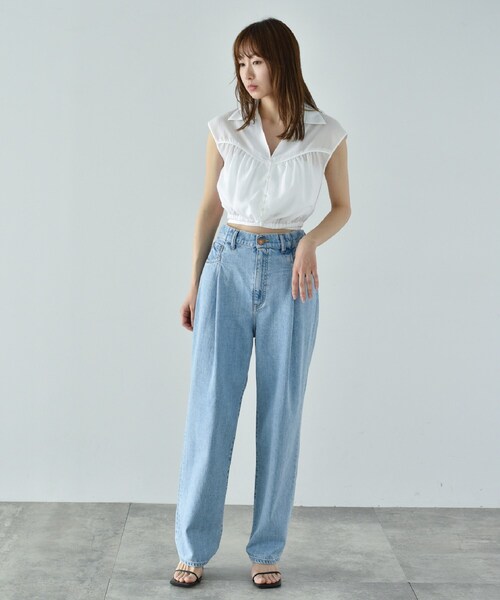CODE A（コードエー）の「waist ribbon blouse（シャツ/ブラウス・レディース・ブラック/ホワイト・00）」の8枚目の写真