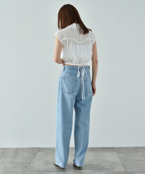 CODE A（コードエー）の「waist ribbon blouse（シャツ/ブラウス・レディース・ブラック/ホワイト・00）」の9枚目の写真