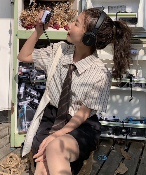 Vipoa(ヴィポア)の「French stripe casual shirt(シャツ/ブラウス・レディース・アイボリー・FREE)」の11枚目の写真
