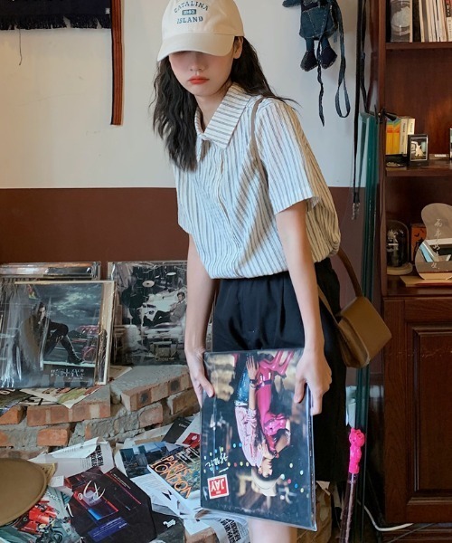 Vipoa(ヴィポア)の「French stripe casual shirt(シャツ/ブラウス・レディース・アイボリー・FREE)」の8枚目の写真