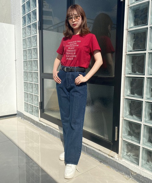 one after another NICE CLAUP（ワンアフターアナザーナイスクラップ）の「【S/Mサイズ】ハイウエストワイドデニム（デニムパンツ・レディース・ネイビー/ブラック系/ピンク系/ライトブルー/ブルー・SMALL/MEDIUM）」の11枚目の写真