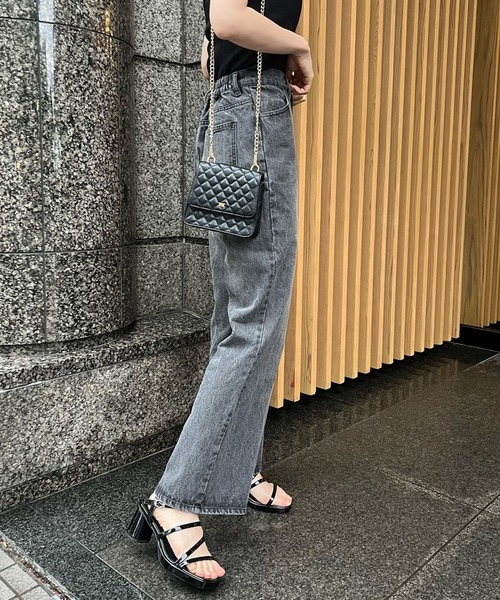 one after another NICE CLAUP（ワンアフターアナザーナイスクラップ）の「【S/Mサイズ】ハイウエストワイドデニム（デニムパンツ・レディース・ネイビー/ブラック系/ピンク系/ライトブルー/ブルー・SMALL/MEDIUM）」の18枚目の写真