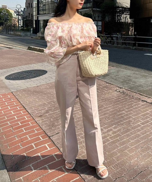 one after another NICE CLAUP（ワンアフターアナザーナイスクラップ）の「【S/Mサイズ】ハイウエストワイドデニム（デニムパンツ・レディース・ネイビー/ブラック系/ピンク系/ライトブルー/ブルー・SMALL/MEDIUM）」の22枚目の写真