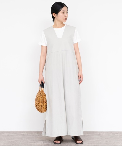 yuni(ユニ )の「80/2強撚コットンギャバ ジャンパースカート(ジャンパースカート・レディース・ブラック/ダークブラウン/グレー・FREE)」の11枚目の写真