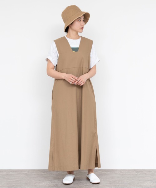yuni 80/2強撚ギャバコットン ジャンパースカート yuni（ユニ ）の「△80/2強撚ギャバコットン jumper skirt