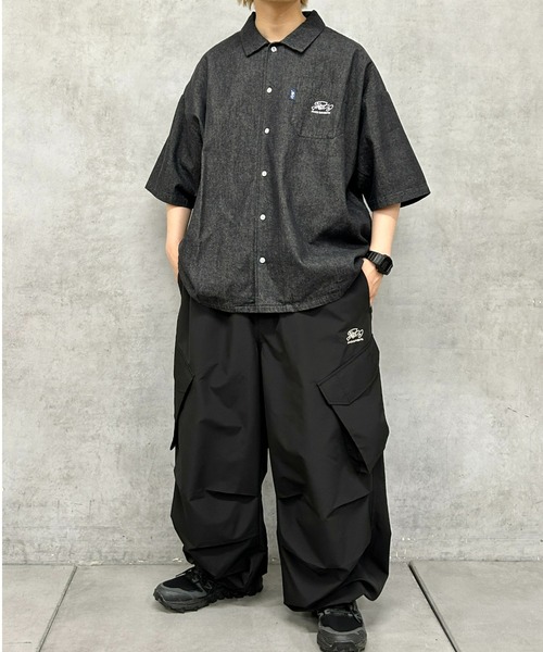 WHO'S WHO gallery（フーズフーギャラリー）の「COOPER FACT チェック刺繍半袖ビッグシャツ（シャツ/ブラウス・レディース・インディゴブルー/ネイビー/ベージュ/サックスブルー/ブラック・FREE）」の18枚目の写真