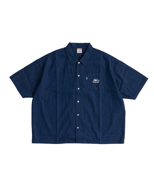 WHO'S WHO gallery（フーズフーギャラリー）の「COOPER FACT チェック刺繍半袖ビッグシャツ（シャツ/ブラウス・レディース・インディゴブルー/ネイビー/ベージュ/サックスブルー/ブラック・FREE）」の17枚目の写真