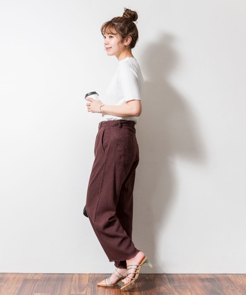 atONE(アットワン)の「atONE プチハイネックハーフスリーブサマーニット(ニット/セーター・レディース・ブルー/ブラック/グレイッシュベージュ/オフホワイト・M-L/LL~3L/4L~5L)」の13枚目の写真