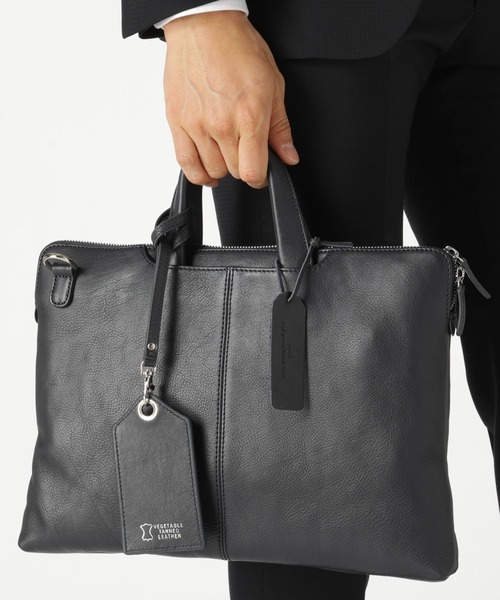 CROWDED CLOSET（クラウデッドクローゼット）の「【JOYA(ジョヤ)】本革3way薄型ブリーフケース（クラッチバッグ・メンズ・ブラック/ネイビー/キャメル・FREE）」の3枚目の写真