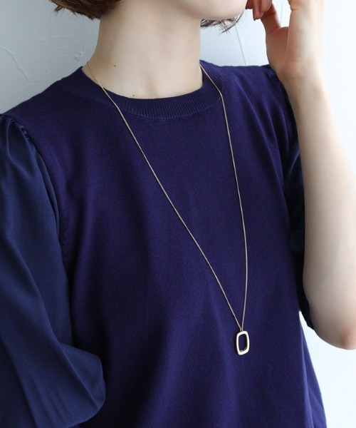 Pierrot（ピエロ）の「スクエアトップロングネックレス（ネックレス・レディース・シルバー/ゴールド・FREE）」の5枚目の写真