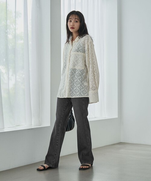 coen(コーエン)の「フレアデニムパンツ(デニムパンツ・レディース・ブラック/コバルトブルー・S/M/L)」の17枚目の写真