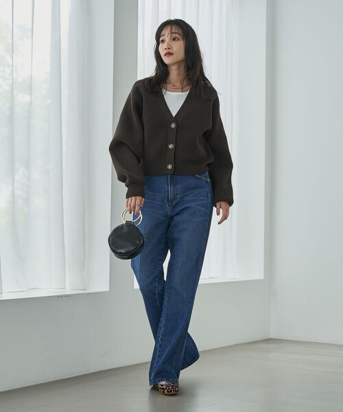 coen(コーエン)の「フレアデニムパンツ(デニムパンツ・レディース・ブラック/コバルトブルー・S/M/L)」の22枚目の写真