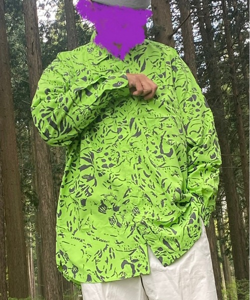 AlexanderLeeChang（アレキサンダーリーチャン）の「NYANCAMO BB SHIRTS（シャツ/ブラウス・メンズ・ブラック/ライム・2/3）」の2枚目の写真