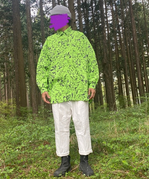 AlexanderLeeChang（アレキサンダーリーチャン）の「NYANCAMO BB SHIRTS（シャツ/ブラウス・メンズ・ブラック/ライム・2/3）」の3枚目の写真