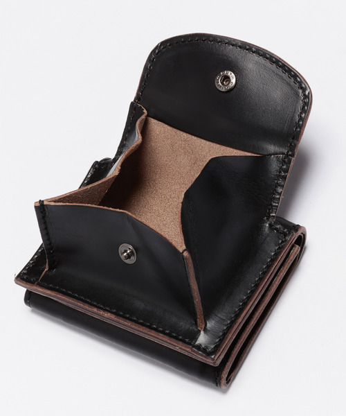 ミドルウォレット　HORWEEN社　ブラック×ブラック ADAMS middle wallet HORWEEN SHELL CORDOVAN *受注