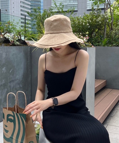 ACYM（アシーム）の「Natural wide brim ハット（ハット・レディース・アイボリー/ベージュ/ブラック・FREE）」の3枚目の写真
