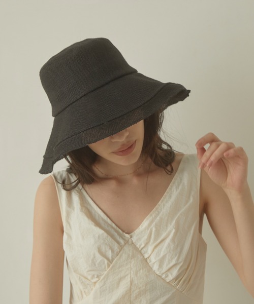 ACYM（アシーム）の「Natural wide brim ハット（ハット・レディース・アイボリー/ベージュ/ブラック・FREE）」の9枚目の写真