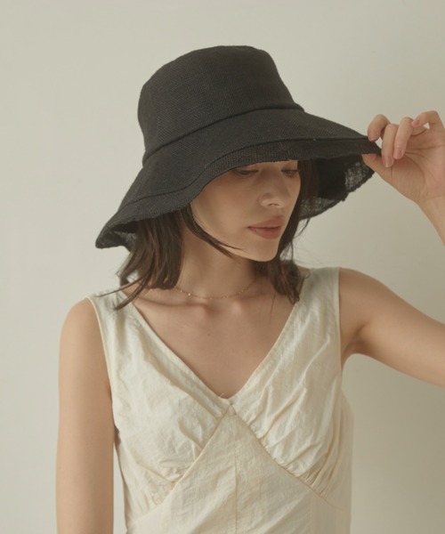ACYM（アシーム）の「Natural wide brim ハット（ハット・レディース・アイボリー/ベージュ/ブラック・FREE）」の10枚目の写真