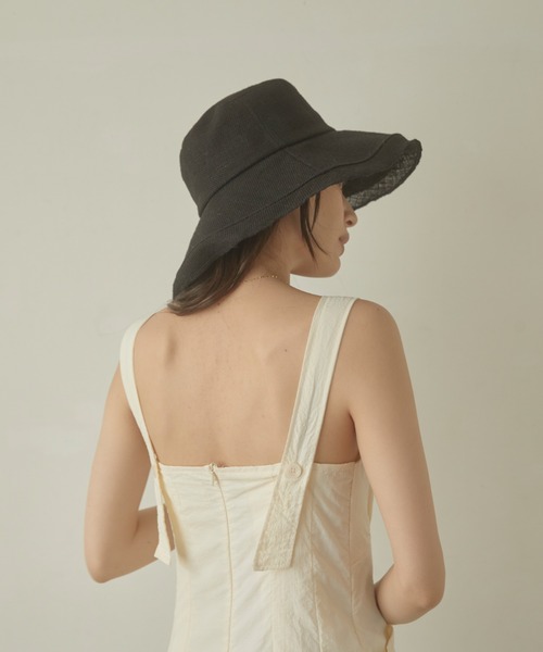 ACYM（アシーム）の「Natural wide brim ハット（ハット・レディース・アイボリー/ベージュ/ブラック・FREE）」の12枚目の写真