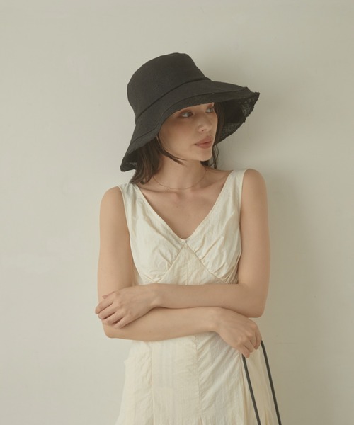 ACYM（アシーム）の「Natural wide brim ハット（ハット・レディース・アイボリー/ベージュ/ブラック・FREE）」の13枚目の写真