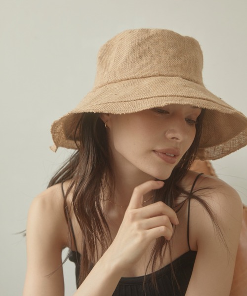 ACYM（アシーム）の「Natural wide brim ハット（ハット・レディース・アイボリー/ベージュ/ブラック・FREE）」の20枚目の写真