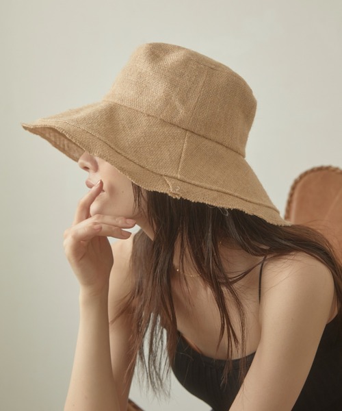ACYM（アシーム）の「Natural wide brim ハット（ハット・レディース・アイボリー/ベージュ/ブラック・FREE）」の16枚目の写真