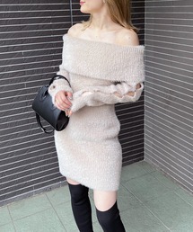 SPIRALGIRL | アームオープンオフショルニットワンピース(ワンピース)