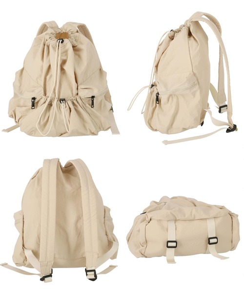 ANAP（アナップ）の「ナイロンドローコードリュック（バックパック/リュック・レディース・ブラック/ベージュ・FREE）」の17枚目の写真