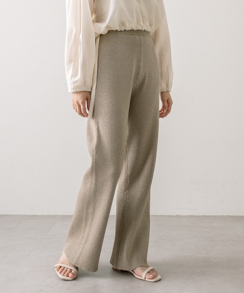 mystic（ミスティック）の「ラメニットパンツ（その他パンツ・レディース・ブラウン/ベージュ・FREE）」の3枚目の写真