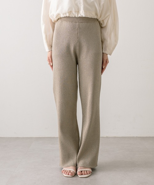 mystic（ミスティック）の「ラメニットパンツ（その他パンツ・レディース・ブラウン/ベージュ・FREE）」の4枚目の写真