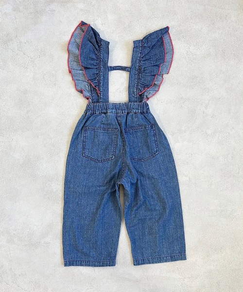 BIG FIELD（ビッグフィールド）の「フリルサスペンダーパンツ（90～150cm）（サロペット/オーバーオール・キッズ・ブラウン/ネイビー・140/150/90/120/130/100/110）」の4枚目の写真