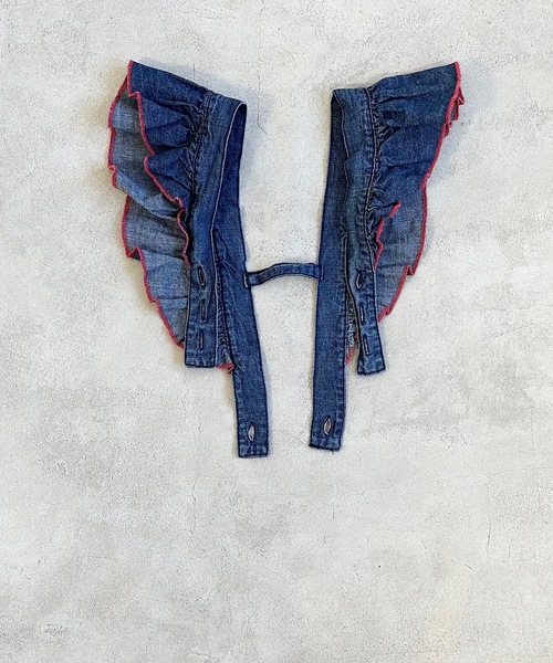 BIG FIELD（ビッグフィールド）の「フリルサスペンダーパンツ（90～150cm）（サロペット/オーバーオール・キッズ・ブラウン/ネイビー・140/150/90/120/130/100/110）」の5枚目の写真