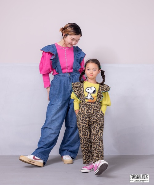 BIG FIELD（ビッグフィールド）の「フリルサスペンダーパンツ（90～150cm）（サロペット/オーバーオール・キッズ・ブラウン/ネイビー・140/150/90/120/130/100/110）」の3枚目の写真