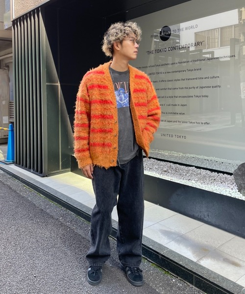 CIAOPANIC（チャオパニック）の「ボーダーシャギーカーディガン（カーディガン/ボレロ・レディース・オレンジ/チャコールグレー/アイボリー・M/L）」の19枚目の写真