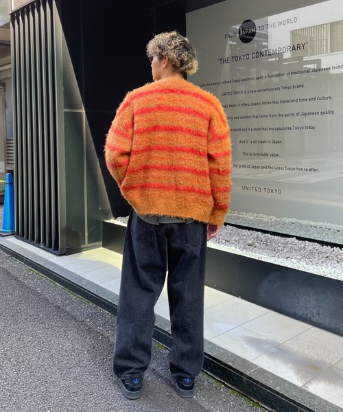 CIAOPANIC（チャオパニック）の「ボーダーシャギーカーディガン（カーディガン/ボレロ・レディース・オレンジ/チャコールグレー/アイボリー・M/L）」の20枚目の写真