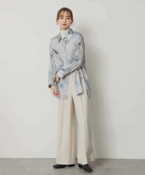 SENSE OF PLACE by URBAN RESEARCH(センスオブプレイスバイアーバンリサーチ)の「サテンルーズシャツ(シャツ/ブラウス・レディース・チャコールグレー/イエロー/ブルー系その他・ONE)」の12枚目の写真