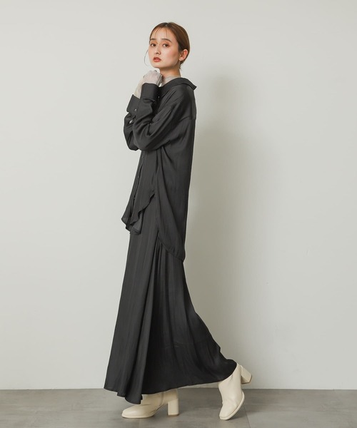 SENSE OF PLACE by URBAN RESEARCH(センスオブプレイスバイアーバンリサーチ)の「サテンルーズシャツ(シャツ/ブラウス・レディース・チャコールグレー/イエロー/ブルー系その他・ONE)」の18枚目の写真