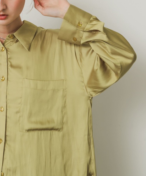SENSE OF PLACE by URBAN RESEARCH(センスオブプレイスバイアーバンリサーチ)の「サテンルーズシャツ(シャツ/ブラウス・レディース・チャコールグレー/イエロー/ブルー系その他・ONE)」の20枚目の写真