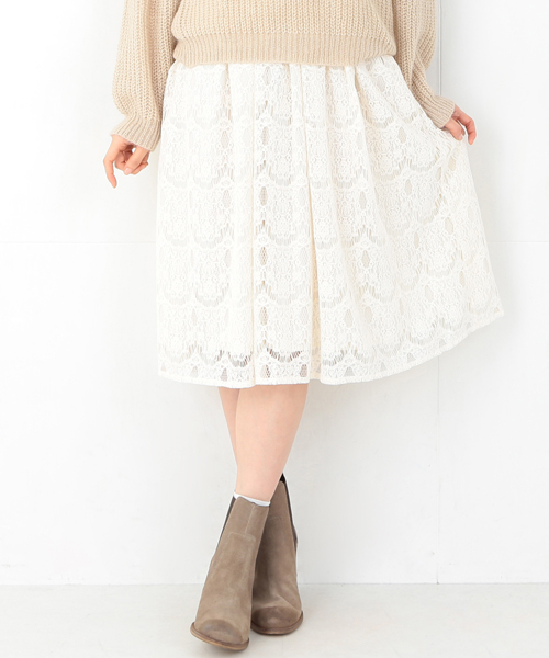 CAROLINA GLASER(カロリナ グレイサー)の「CAROLINA GLASER / レース スカート(スカート・レディース・ブラック/クリーム・ONE SIZE)」の2枚目の写真