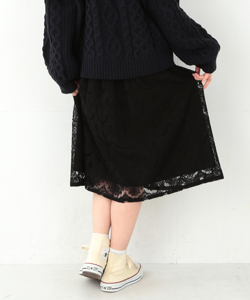 CAROLINA GLASER(カロリナ グレイサー)の「CAROLINA GLASER / レース スカート(スカート・レディース・ブラック/クリーム・ONE SIZE)」の5枚目の写真