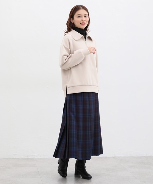 Honeys（ハニーズ）の「ハーフジップゆるトップススウェット（スウェット・レディース・アイボリー/グレイッシュベージュ/モカ/ブラック/オリーブ・L/S/LL/M）」の6枚目の写真